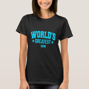 Son World's grootste blauw T-shirt