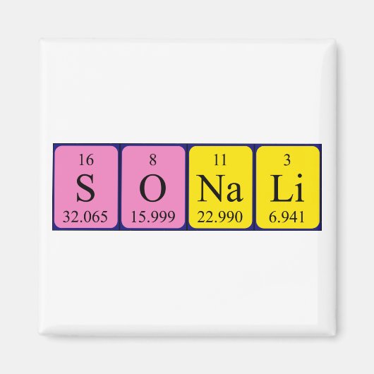Sonali periodieke tabel naam magnet magneet (Voorkant)