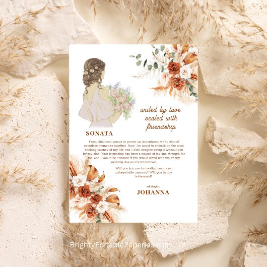 Sonata Bruidsmeisje Terracotta Chic Soft Boho Herf Kaart