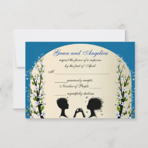 Sonata Custom Lesbian Wedding Cartes RSVP