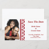 Sonate Rood/Wit Bewaar de datum Save The Date (Voorkant / Achterkant)