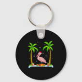 Sonbill Santa Hat Palm Tree Beach Xmas Pajama  Sleutelhanger (Voorkant)