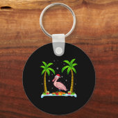 Sonbill Santa Hat Palm Tree Beach Xmas Pajama  Sleutelhanger (Voorkant)