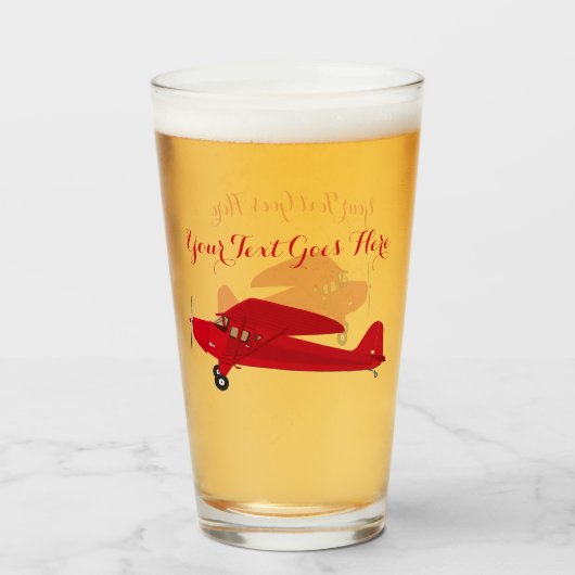 Sonde de bière en verre de l'avion vintage (Devant (rempli))