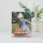 Sonde de fête, bizarre et drôle carte postale (Debout devant)