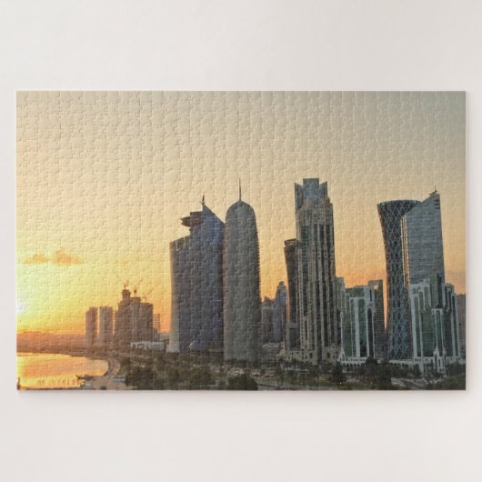 Sonderdag over Doha-wolkenkrabbers in Qatar Legpuzzel (Horizontaal)