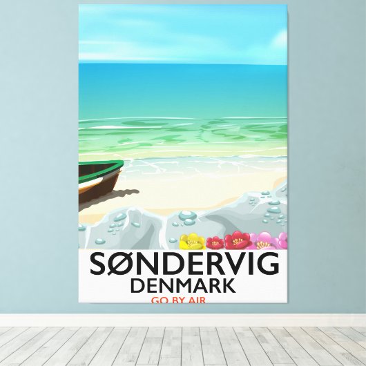 Søndervig Denmark strandreisposter Canvas Afdruk (Insitu (Houten vloer))