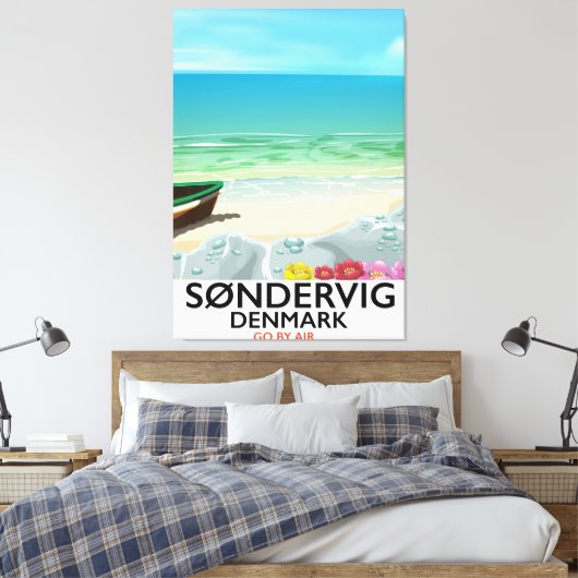 Søndervig Denmark strandreisposter Canvas Afdruk (Insitu (Slaapkamer))