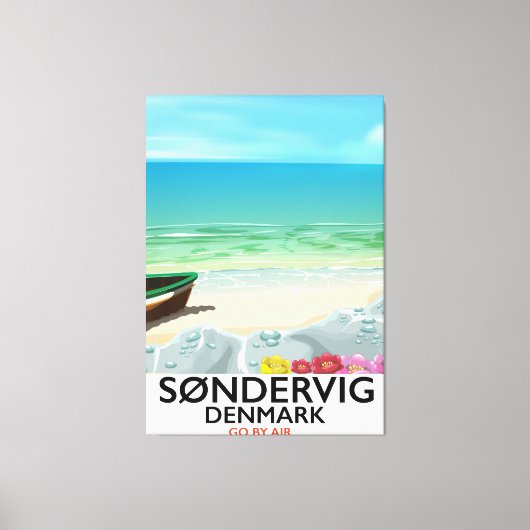Søndervig Denmark strandreisposter Canvas Afdruk (Voorkant)