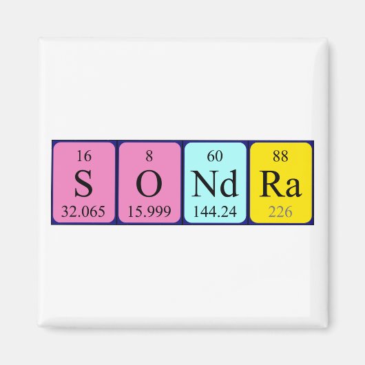 Sondra periodiek table name magnet magneet (Voorkant)