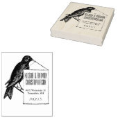  Song Bird Holding Sign Stempel (Gestempeld)