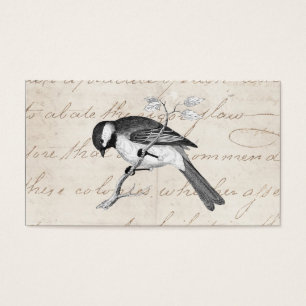 Song Bird Illustration - 1800's Birds Text Visitekaartje