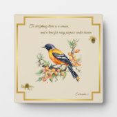 Song Bird Oriole Plaque Ecclesiastes 3 Fotoplaat (Voorkant)