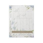 Song Birds Floral Weekly Personalized Meal Planner Notitieblok (Gedraaid)