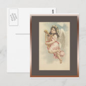 Song-Little Girl met Harp Briefkaart (Voorkant / Achterkant)