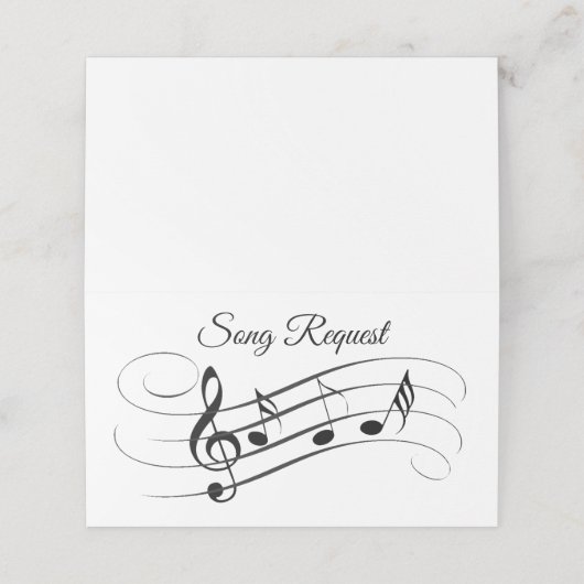 Song Request Folded Wedding Place Card (Buitenkant ongevouwen)