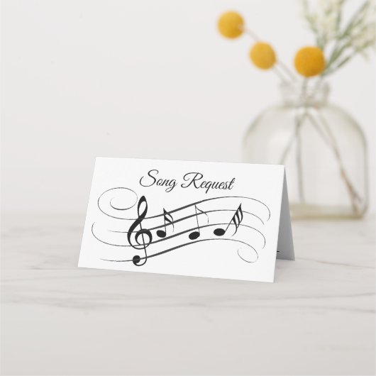 Song Request Folded Wedding Place Card (Voorkant)