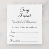 Song Request Folded Wedding Place Card (Binnenkant ongevouwen)