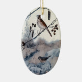 Song Sparrows in de lente Keramisch Ornament (Rechts)