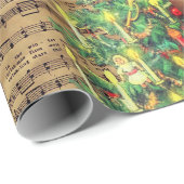 Song Tree-kerstpapier Cadeaupapier (Rol Hoek)