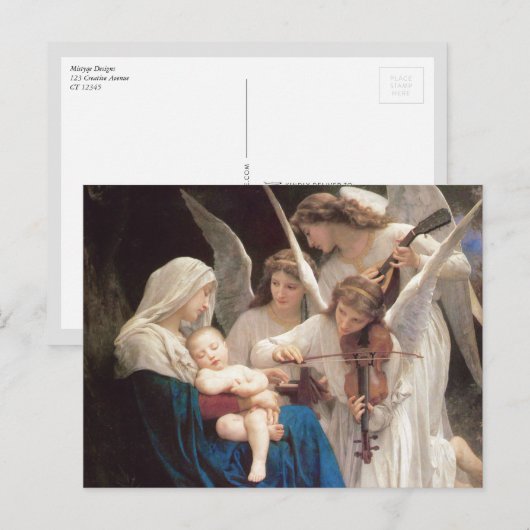 Song van Angels, William-Adolphe Bouguereau Briefkaart (Voorkant / Achterkant)