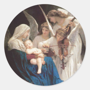 Song van Angels, William-Adolphe Bouguereau Ronde Sticker