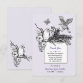 Songbird Bereavement Hartelijk dank RSVP Kaartje (Voorkant / Achterkant)