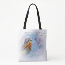 "Songbird of Hope" Canvas tas