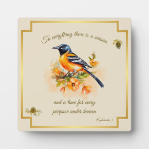 Songbird Oriole Plaque Ecclesiastes 3 Fotoplaat