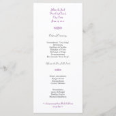 Songbird Shabby Chic WEDDING Programme (Dos)