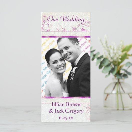 Songbird Shabby Chic WEDDING Programme (Debout devant)