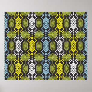 Songket Tenun Geometric Seamless Pattern met Crea Poster