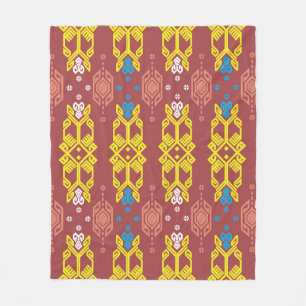 Songket Tenun Geometrik naadloos patroon met Crea Fleece Deken