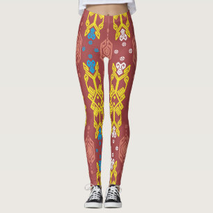 Songket Tenun geometrisch, Indonesisch batikpatroo Leggings