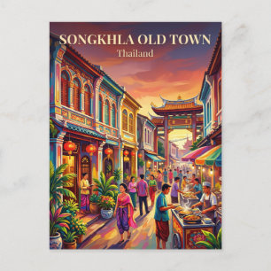 Songkhla Oude Stad Thailand Briefkaart