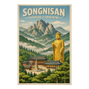 Songnisan berg, Zuid-Korea, in een klassieke stijl Perfect Poster