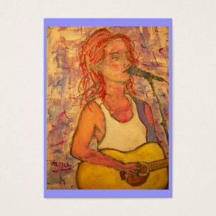 songspanning van blauwe microfoon visitekaartjes