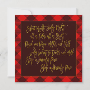 Songtekst van Christmas Carol Silent Night Red Pla Feestdagenkaart