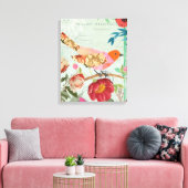 Songvogel met collage-stijl canvas afdruk (Insitu (Woonkamer))