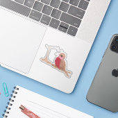 Songvogel Sticker (Laptop met iPhone)