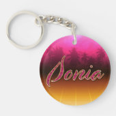 Sonia Prénom Golden pink Porte-clés (Devant)