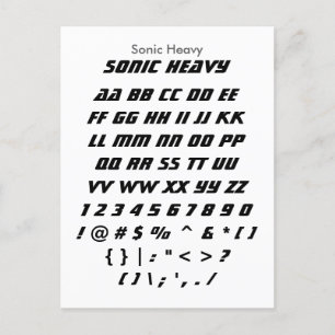 Sonic Heavy - Bemonsteringsblad Zazzle Font Briefkaart