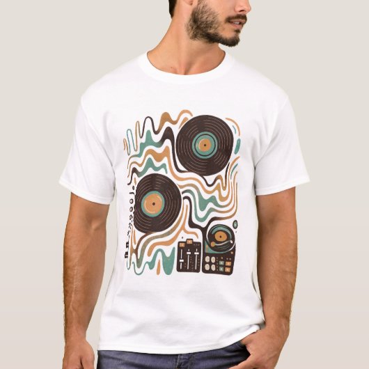 🎶 Sonic Mosaic – Abstracte DJ Vibes T-shirt (Voorkant)