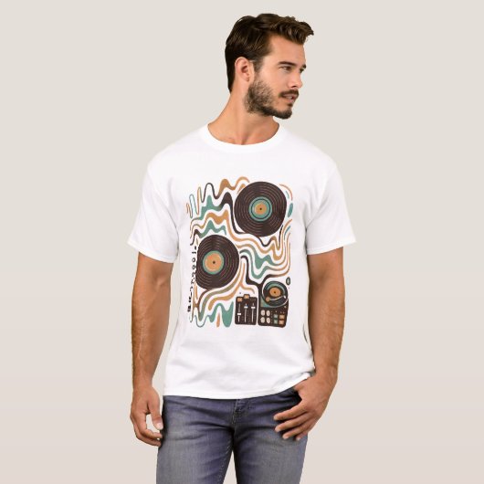 🎶 Sonic Mosaic – Abstracte DJ Vibes T-shirt (Voorkant volledig)