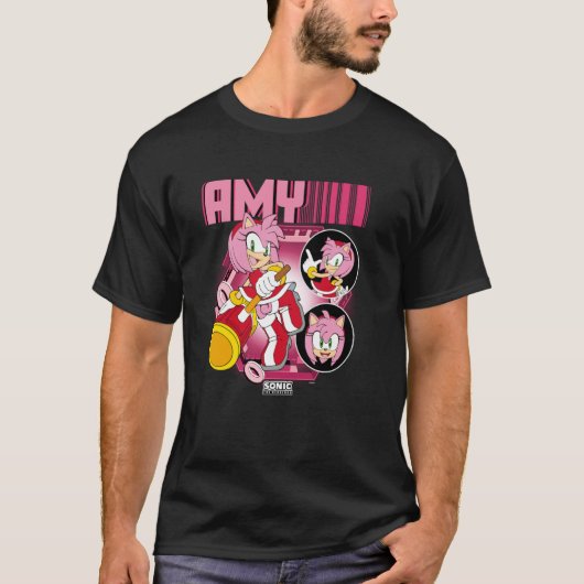 Sonic The Hedgehog Amy Roos Multi Pose Poster T-shirt (Voorkant)