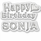 Sonja Happy Birthday Autocollants (Devant)