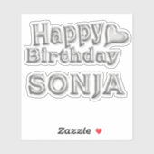 Sonja Happy Birthday Autocollants (Feuille)