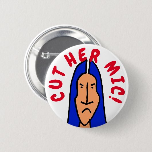 Sonja Shaw: "Snijd haar microfoon!" Button (Voorkant /achterkant)