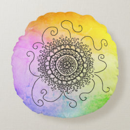 Sonne Mandala Rond Kussen