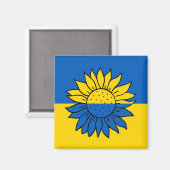 Sonnenblume vor der ukrainischen Flagge Magneet (Voorkant / Achterkant)